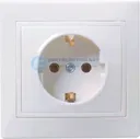 КВАРТА Розетка с заземлением без шторок белая в сборе ERK14-K01-16-DM IEK