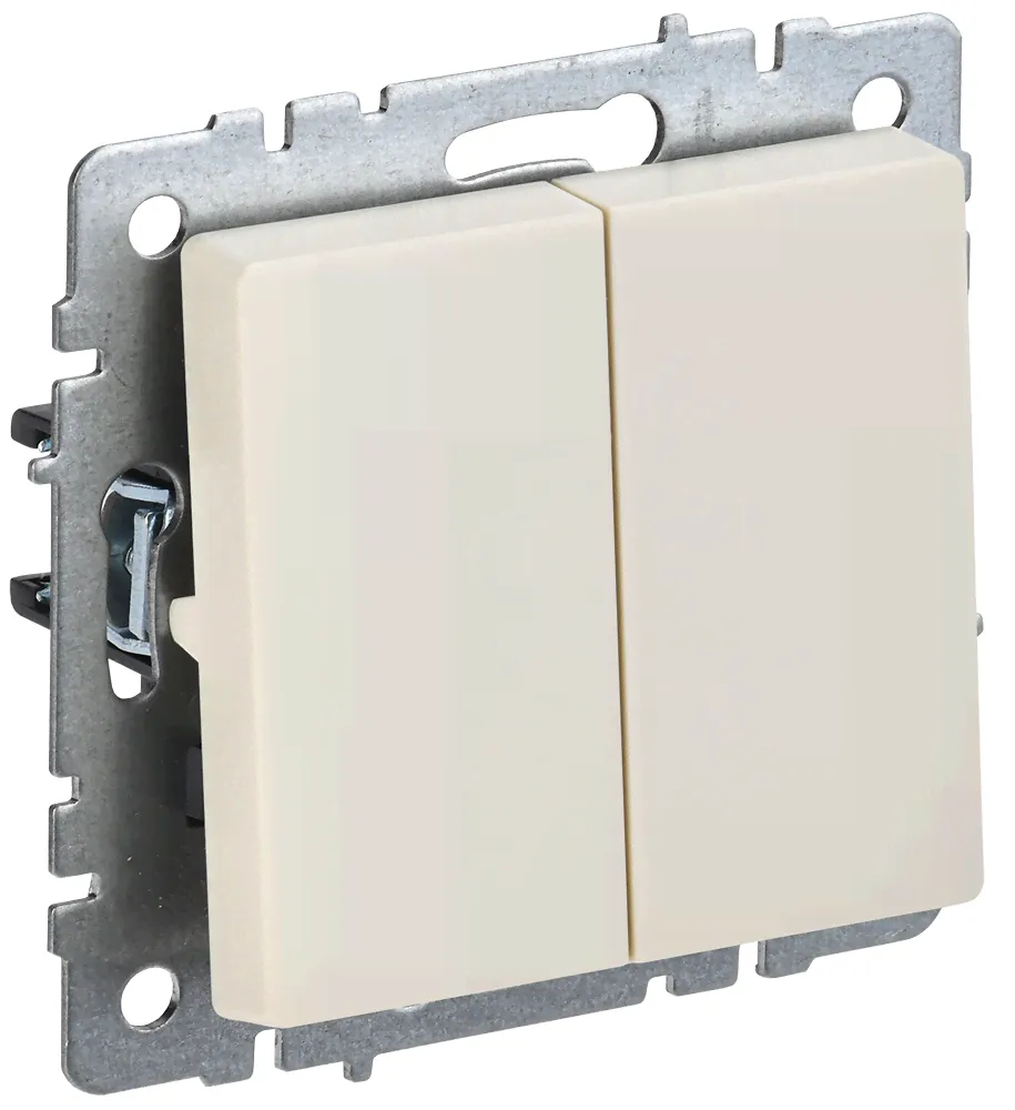 Двухклавишный переключатель IEK Brite (Бежевый)-1