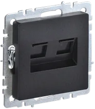 Розетка интернет двойная RJ45 кат.6 IEK Brite черный BR-K20-2-K02